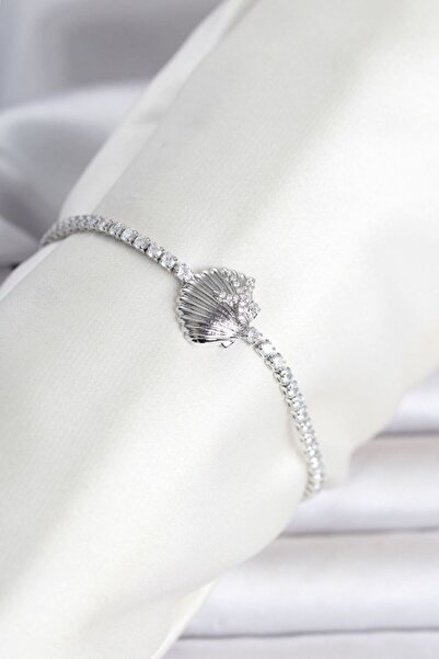 naque Brass Silver Color Sea Shell Model Waterway Women's Bracelet