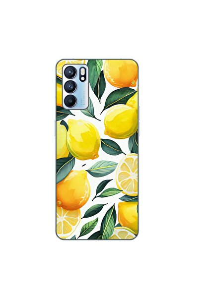 OEM Калъф, съвместим с Oppo Reno6 5G, силиконов гел TPU модел с десен на лимони