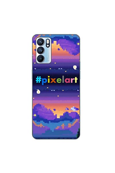 OEM Θήκη συμβατή με Oppo Reno6 5G Σιλικόνης Gel TPU με σχέδιο Τοπίο Pixel Art