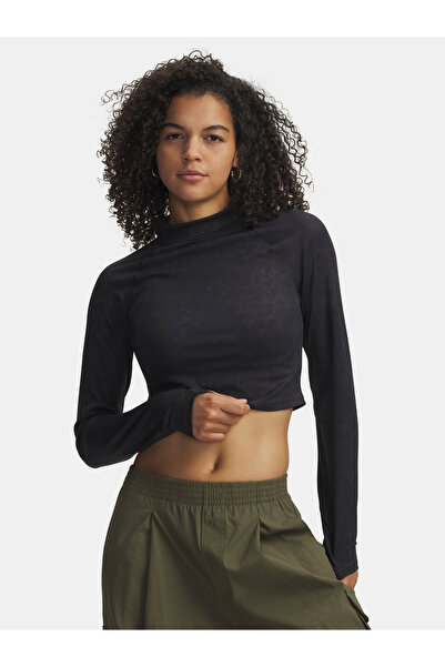 Under Armour Tricou de damă Meridian cu efect de piele întoarsă LS-BLK
