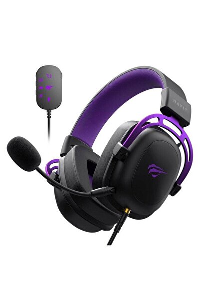 Havit Casti Gaming H2002C+U, Cu fir, USB (Negru/Mov)