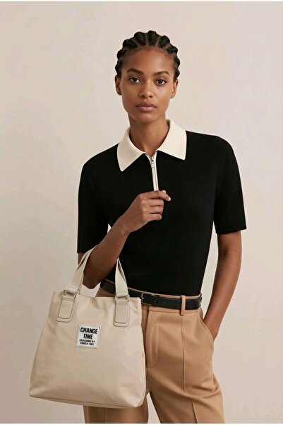 Monalisa Home Women's Shopper Shoulder Bag with Patch