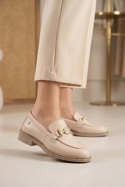 Venüs 2411515Y Women's Genuine Leather Casual Shoes Beige
