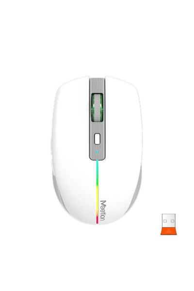 MeeTion Mouse BTM002, Wireless 2.4 Ghz, Bluetooth, USB (Alb/Gri)