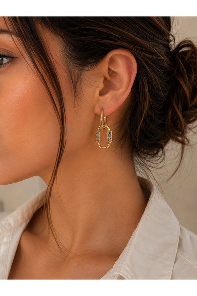 Girift Vintage Yaven Gold Colorful Zircon Stone Earrings