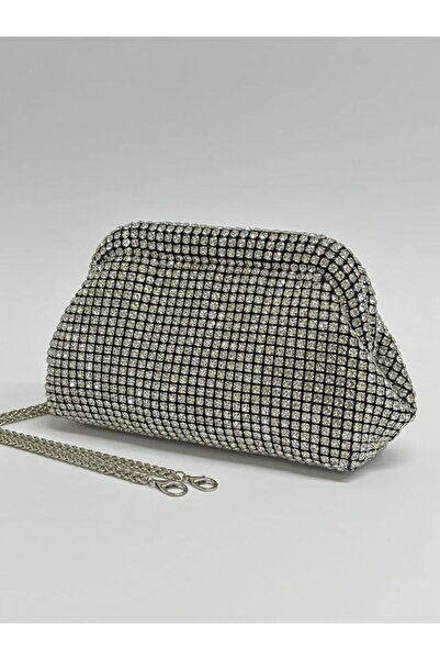 Legend Aksesuar Kadın Lavin Model Mini Boy Diamond Abiye Clutch El ve Omuz Ça...