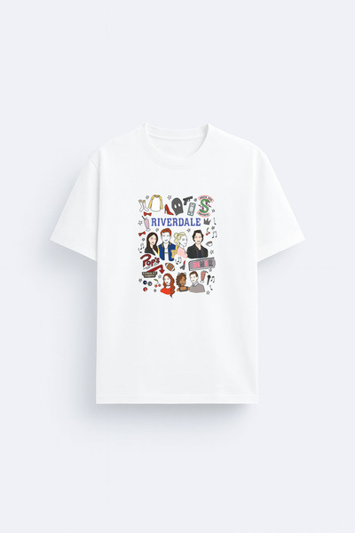 cesita Riverdale Printed Crew Neck White T-Shirt T-Shirt
