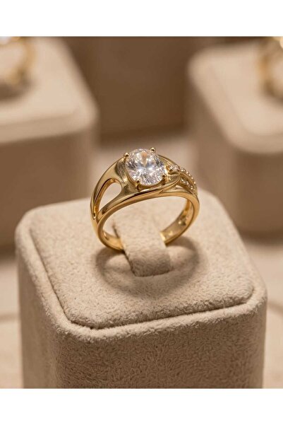 XUPING JEWELRY KARE TAŞ DETAYLI GOLD YÜZÜK