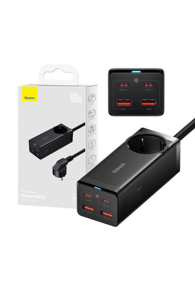 Baseus Βάση Φόρτισης GaN με 2 Θύρες USB-A και 2 Θύρες USB-C, Γρήγορη Φόρτιση ...
