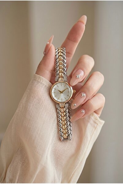 KLISHE Butik Louren Women's Steel Watch Gold & Silver Mix Color Vintage Old M...