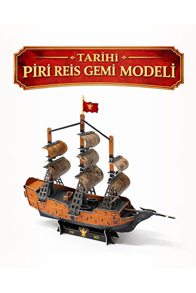 tugce shopping Osmanlı Piri Reis Gemisi 3D Puzzle Model Gemi 87 Parça Eğitici...