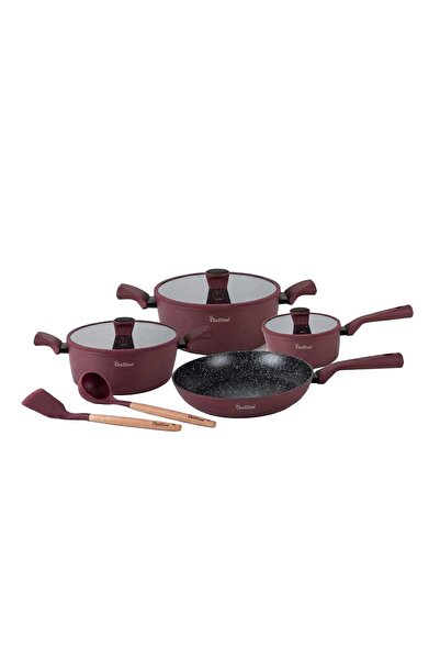 Chefline طقم أواني طهي من الألومنيوم المطلي بالجرانيت، 9 قطع، V007