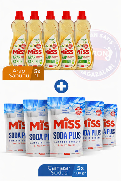 Miss SODA 500 GR 5 ARAP SABUNU 1 LT 5 ADET