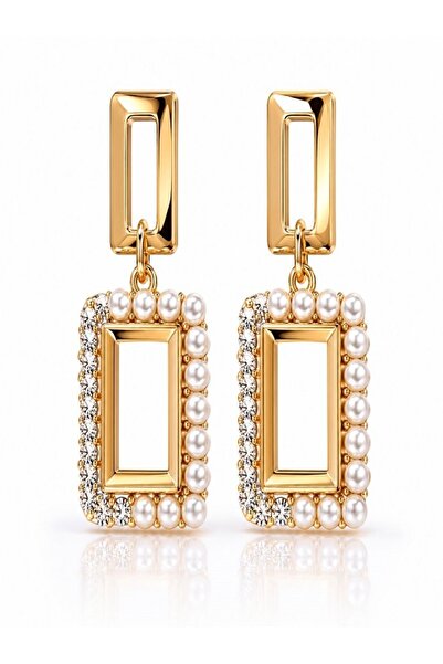 shoppy delight Pearl luxe geometric earings