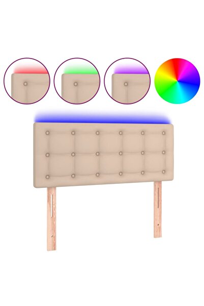 vidaxl LED headboard cappuccino 100x5x78/88 cm eco- Leather