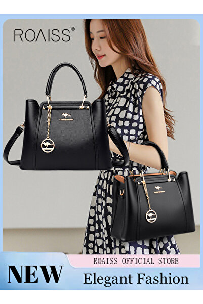 ROAISS PU Leather Women Shoulder Bag Women's Handbag Elegant Patent Leather B...
