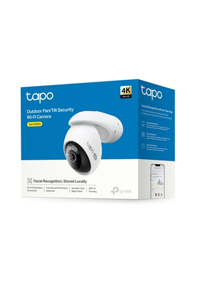 TP-LINK Cameră supraveghere exterior wireless IP WiFi 6 PT Starlight Tapo C560WS, 8MP, Pan/Tilt 360