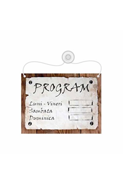 creative sign Indicator Program de Lucru, PVC rigid, 15x20cm, cu șnur și ventuză