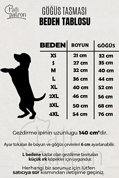Patipatron Kaçış Önleyici Köpek Göğüs Tasma Seti Küçük Irk Ve Büyük Irk Köpek Gezdirme Tasması