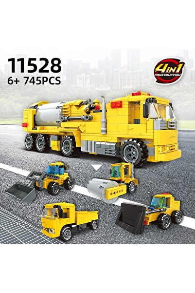 Minibric Set de Constructie Piese Tip Blocuri Construit Mixer Truck, Jucarie ...