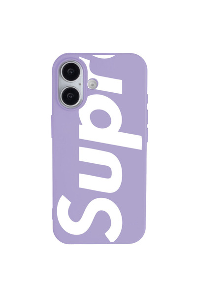 Casen iPhone 17 Lila Lansman Sup Tasarımlı Renkli Silikon Kılıfı
