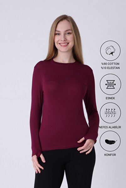Altınay Women's Finger Detailed Long Sleeve Hijab Body Suit