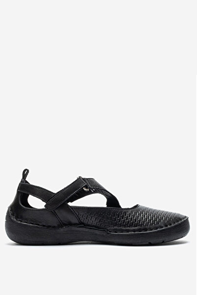 Dericlub Pantofi casual confortabili de damă din piele naturală BR 44409 NEGRU