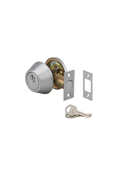THIRARD Tubular lock, matte chrome, fixed exterior handle with 3-key cylinder...
