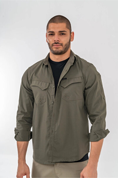 COMBAT Taktik Gömlek Fermuar Cepli Koruma Swat Outdoor Gömlek Siyah - 428