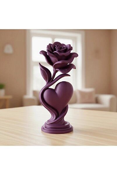 OEM Figurină Decorativă Trandafir și Inimă, Obiect Artistic 3D