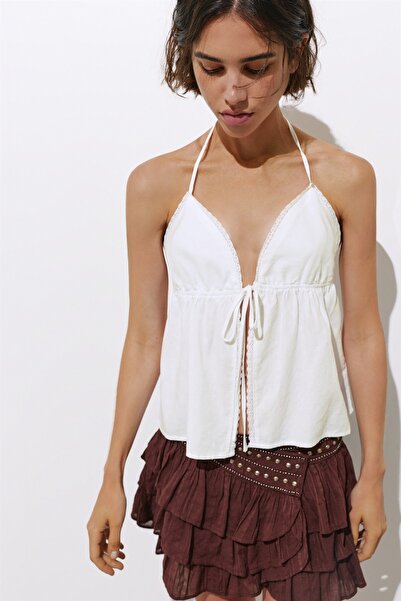 Pull & Bear Halter dantelli keten bluz