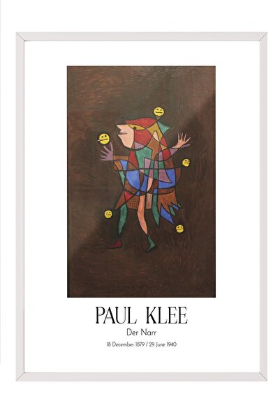 Postifull Paul Klee - Der Narr, Tablou în cadru alb, Seria de artă NR:110110