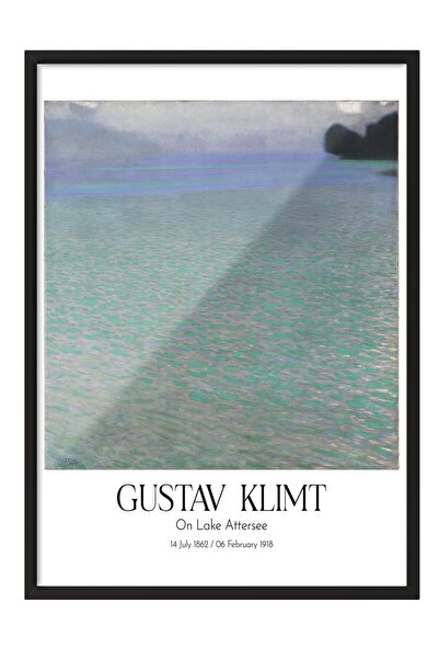 Postifull Gustav Klimt - Na jezeru Aterze, slika u crnom okviru, umetnička se...