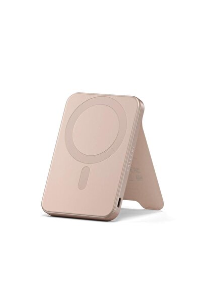 Satechi ST-B5Q2SR 5000mAh Magnetic Wireless Power Bank with Stand, 15W, Deser...