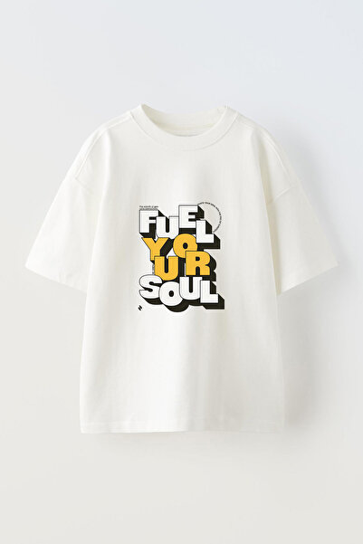 Anetos Tricou supradimensionat alb din bumbac, cu design cu litere 3D și impr...