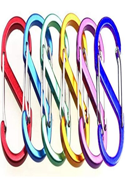 Other Set de 6 mini carabiniere din aluminiu în formă de S, durabile, cu bloc...