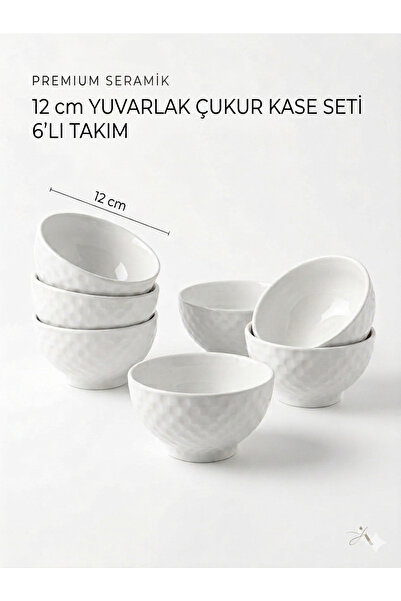 KASE Premium Seramik 6’lı Yuvarlak Çukur Seti – Şıklık ve Fonksiyonellik Bir ...