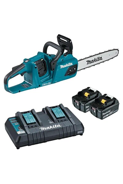Makita DUC355PT2 Drujbă fără fir, 2x18V, lamă de 35 cm, 2x5Ah baterii și încă...