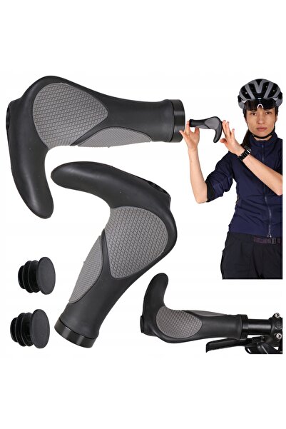 Fit4Med Mansoane Bicicleta Cu Coarne Pentru Ghidon, Manere Ergonomice Si Conf...