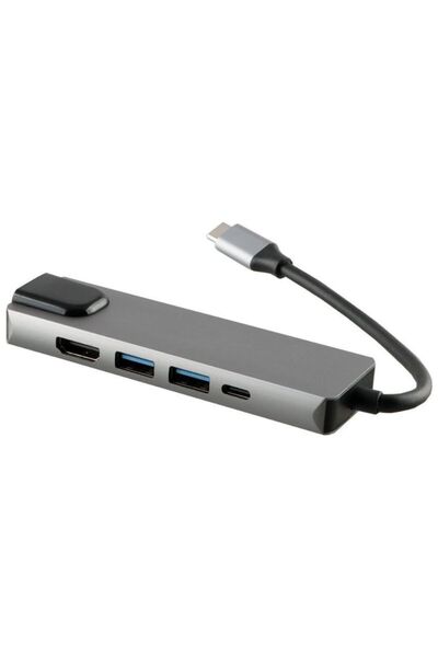 NSP N18 Γκρι USB-C Hub 5 IN 1 (8340284) Type-C σε USB 3.0, με RJ45, PD, 2 USB...