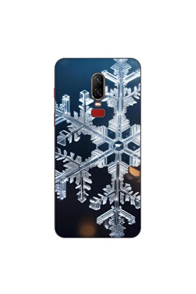 OEM Husa compatibila cu OnePlus 6 Silicon Gel Tpu Model Big Snowflake
