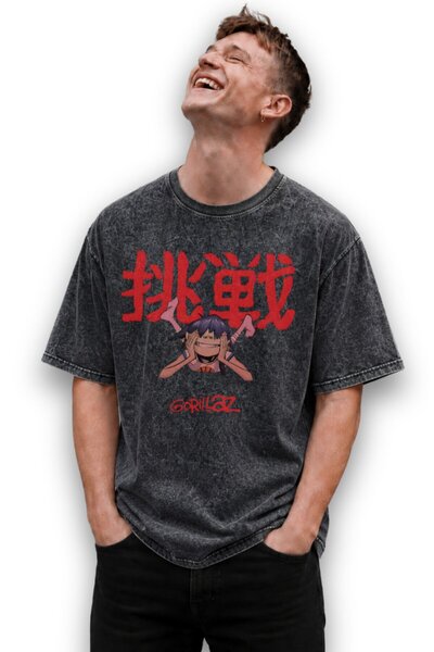 Fuddy Moda Unisex Gorillaz majica sa štampanim nudlama, periva, retro majica ...