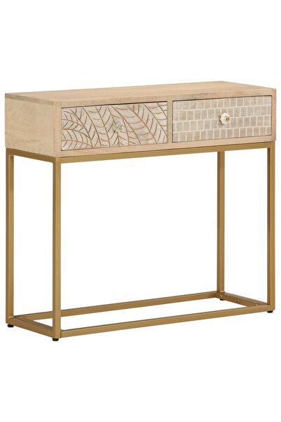 vidaxl Masă consolă, 90x30x76 cm, lemn masiv de mango și fier