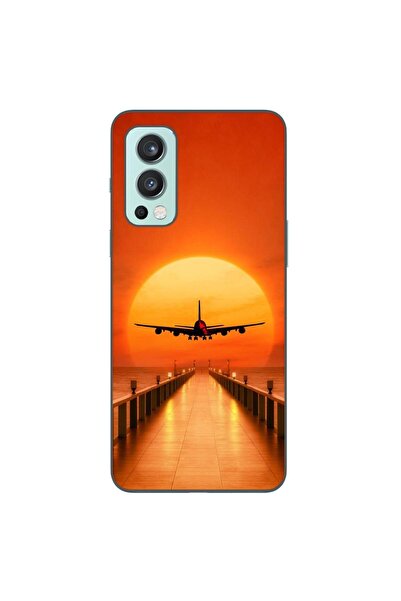 OEM Husa compatibila cu OnePlus Nord 2 Silicon Gel Tpu Model Airplane Sunset