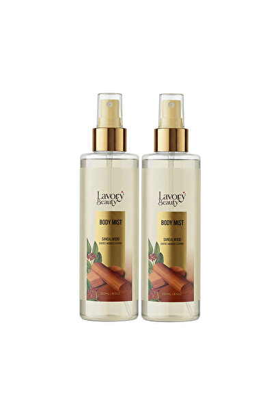 Lavory Beauty مجموعة من قطعتين من رذاذ الجسم برائحة خشب الصندل - عطر خشبي منع...