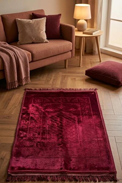 Bella Home Thick Quality Plush Velvet Non-Slip Base Prayer Mat 80 cm X 120 cm...