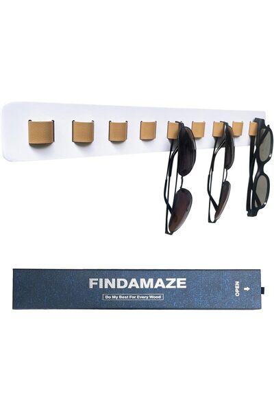 Arabest Sunglasses Organizer,Wall Mounted Wood Holder,9-Pair Capacity,Home De...