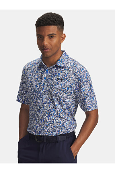 Under Armour Tricou polo imprimat pentru bărbați UA Playoff 3.0 - ALBASTRU