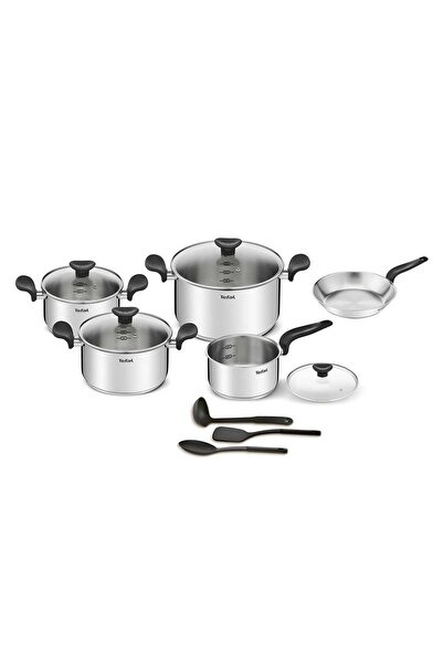 TEFAL طقم أواني طهي من الفولاذ المقاوم للصدأ، 11 قطعة، E308SB74