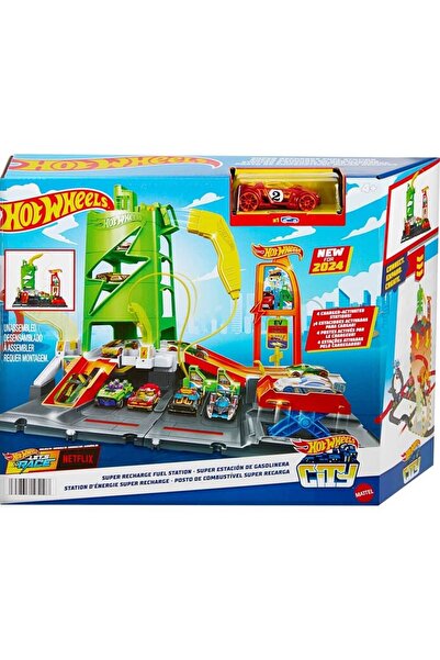 mattel Hot Wheels Σίτι Σούπερ Αναγεννητικός Σταθμός Καυσίμων HTN79